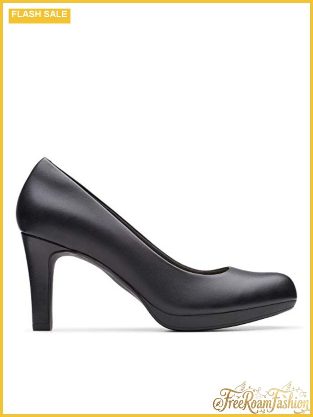 Women's Black Leather Pumps Heeled 3.25" Ortholite Cushioned Formal Work